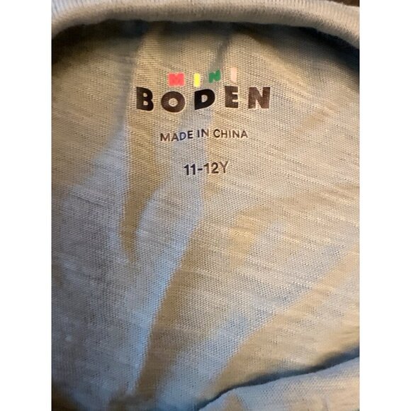 Mini Boden Long Sleeve Layered Look Tee Green With Blue & White Stripes Youth Si - Picture 2 of 4